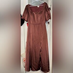 Elegant Brown Women's Dress